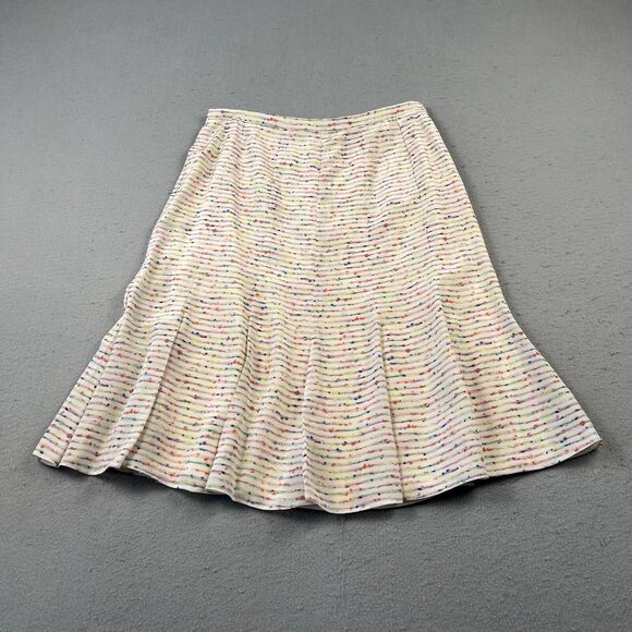 Worldly Things By Espressione Moda Silk Tulip Skirt Women’s 42 Multicolor Stripe - Picture 16 of 16